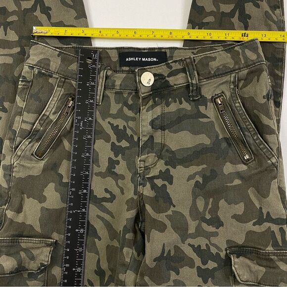 Ashley Mason Skinny Cargo Pants Women's 7 Chino Military Army Camo - Picture 5 of 13